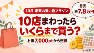 楽天お買い物マラソン 10店まわったらいくらまで買う？